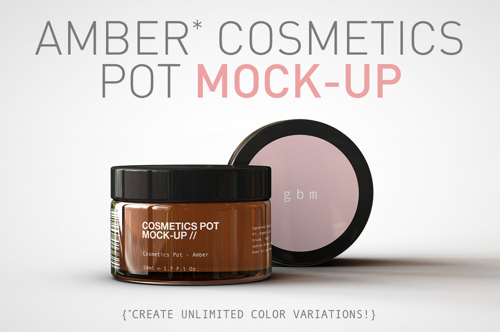 Amber Cosmetics Pot | Beauty Pot Mock-Up