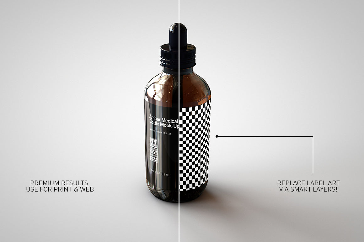 Amber Cosmetics | Medical | Dropper Bottle Mock-Up