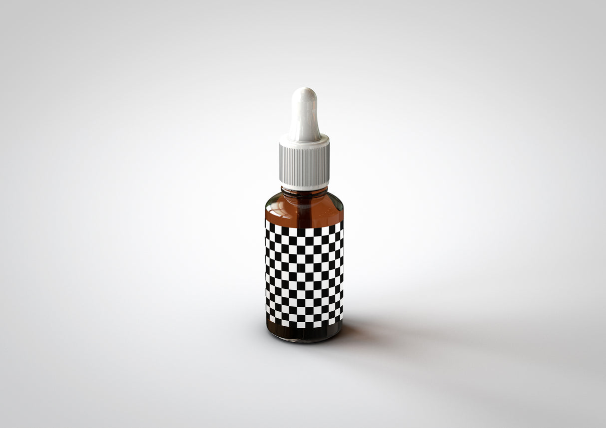 CBD Hemp Oil - Medical Marijuana | Dropper Bottle Mock-Up with Box Packaging - Amber Color & Cobalt Blue Bottle 30ml