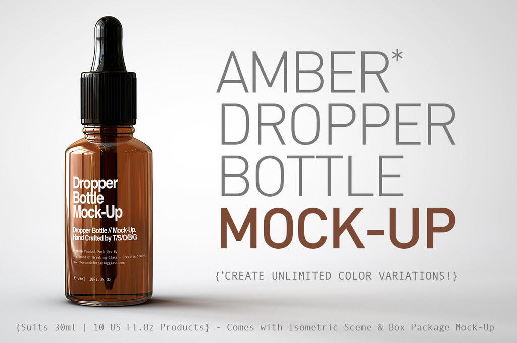 Dropper Bottle Mock-Up with box package Mock-Up