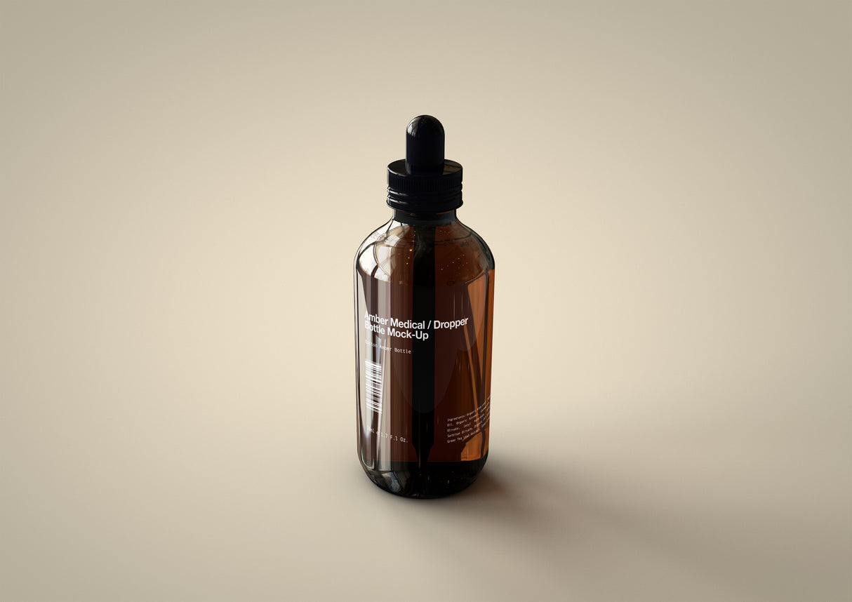 Amber Dropper Bottle Mock-Up