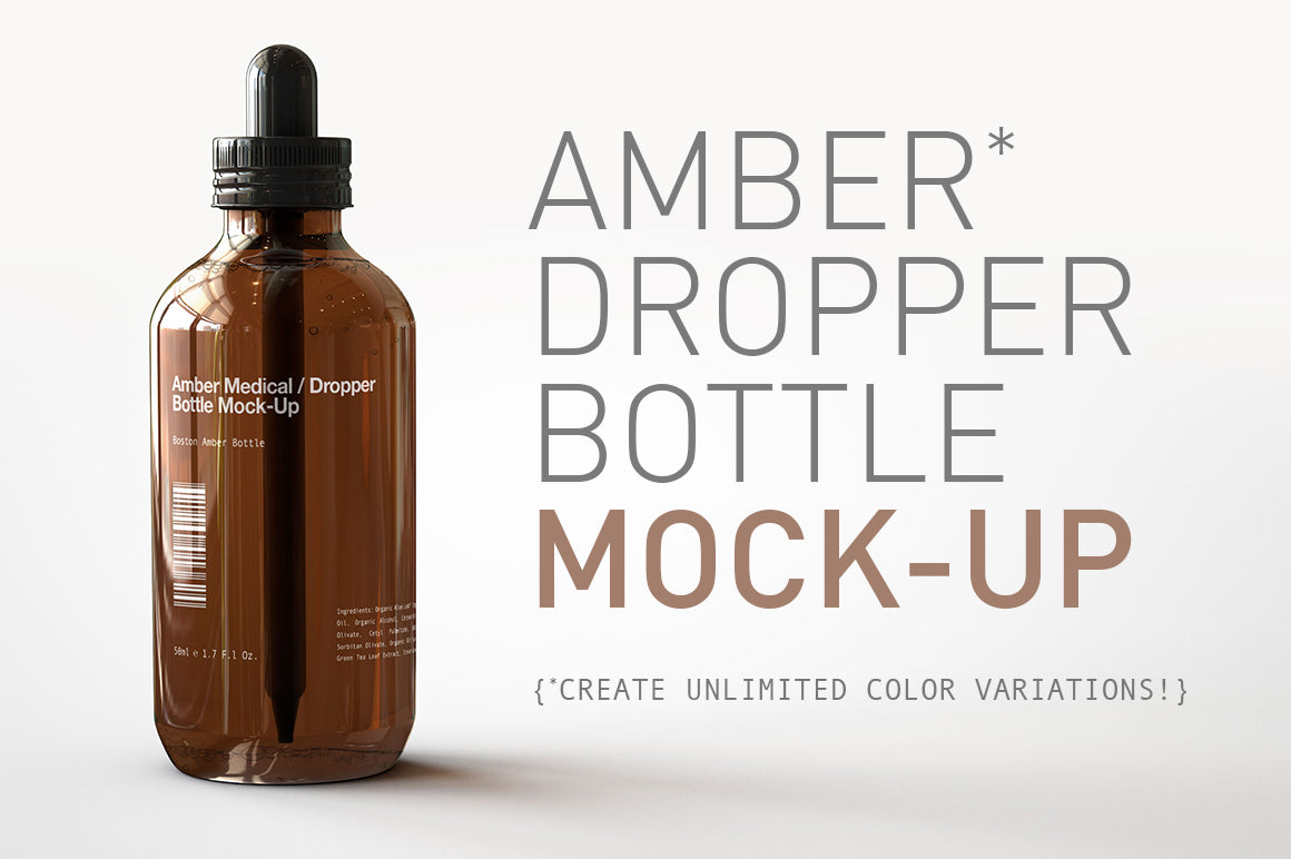 Amber Cosmetics | Medical | Dropper Bottle Mock-Up