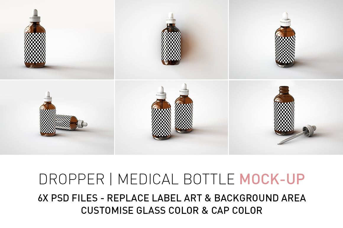 Amber Dropper Bottle Mock-Up