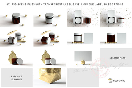 Amber Cosmetics Jar & Box Mock-Up - GOLD ELEMENTS VOL.2