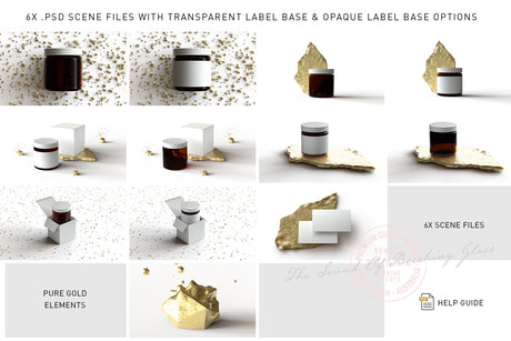 Amber Cosmetics Jar And Box Packaging Mock-Up 