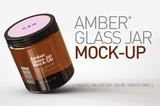 Amber Glass Jar - Cosmetics Pot Mock-Up