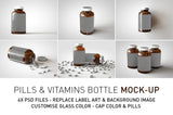 Amber Vitamins | Supplements | Weight Gain | Pills Bottler Mock-Up