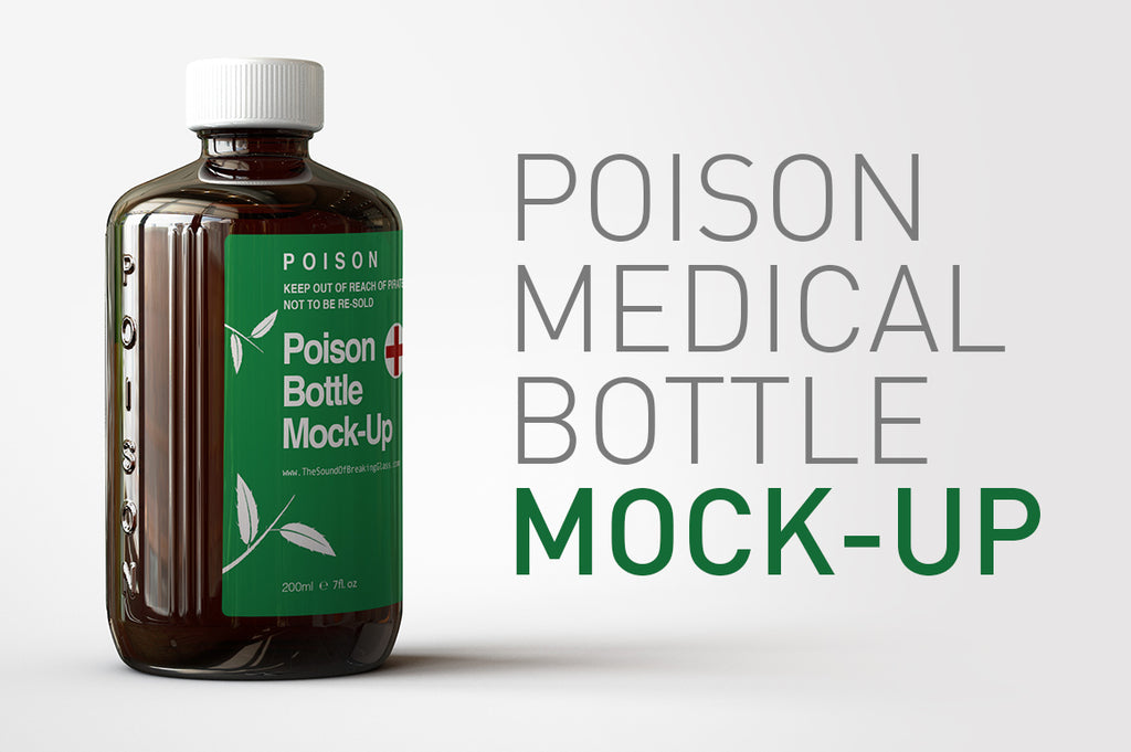 POISON Medical Bottle - Tea-Tree Oil Bottle Mock-Up | Antiseptic Bottle Mock-Up