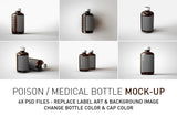 POISON Medical Bottle - Tea-Tree Oil Bottle Mock-Up | Antiseptic Bottle Mock-Up