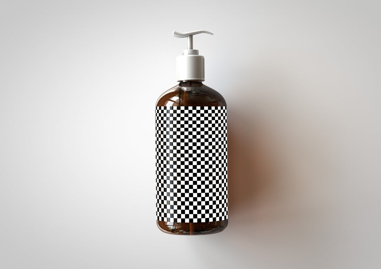 Amber Pump Bottle Mock-Up | Hand Cream Dispenser Mock-Up