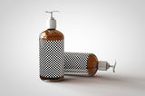 Amber Pump Bottle Mock-Up | Liquid Pump Bottle Dispenser Mock-Up