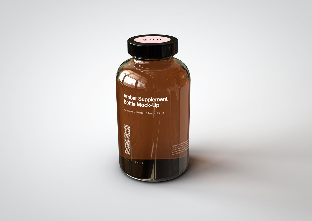 Amber Supplement | Pills Bottle Mock-Up