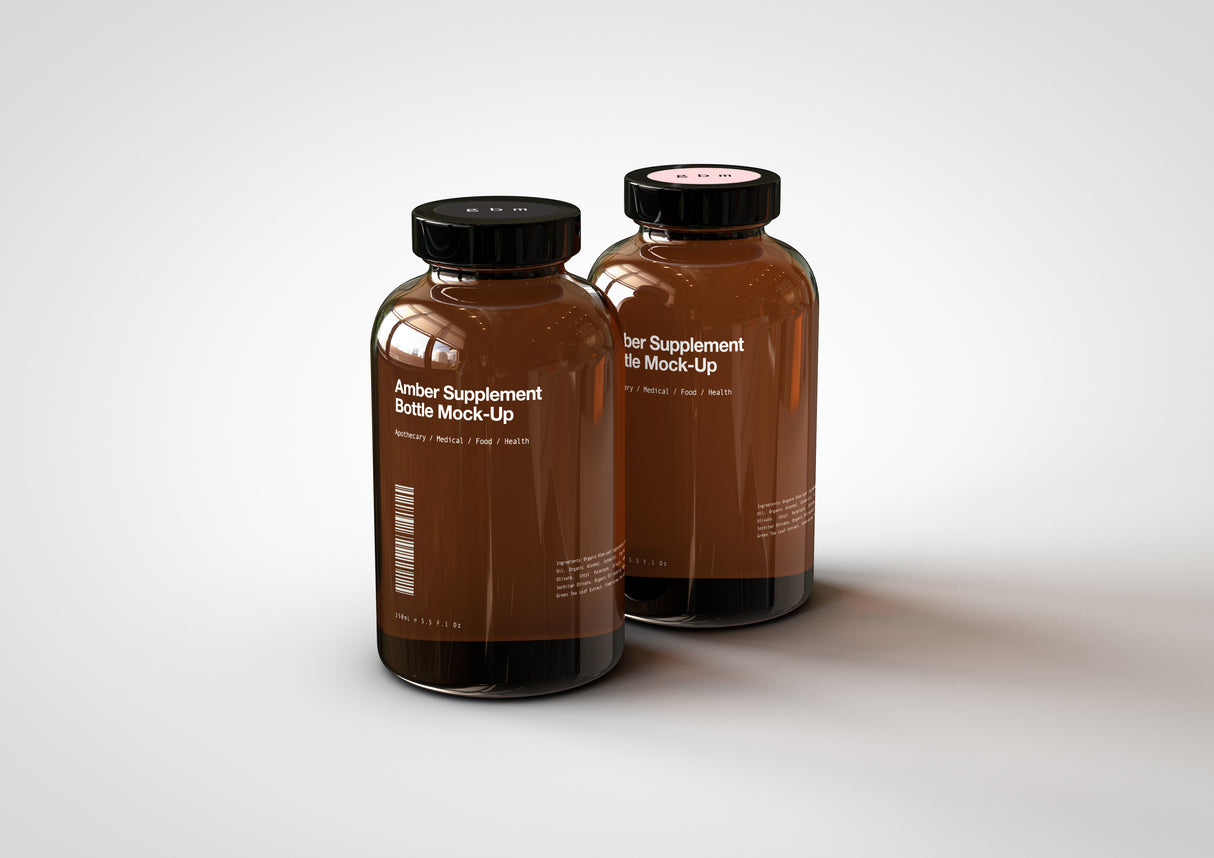 Amber Supplement | Pills Bottle Mock-Up