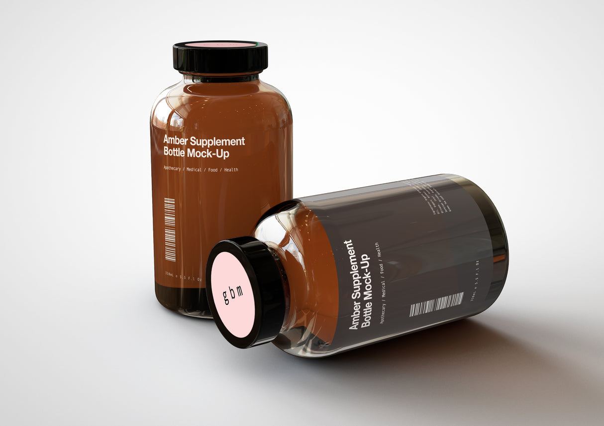 Amber Supplement | Pills Bottle Mock-Up