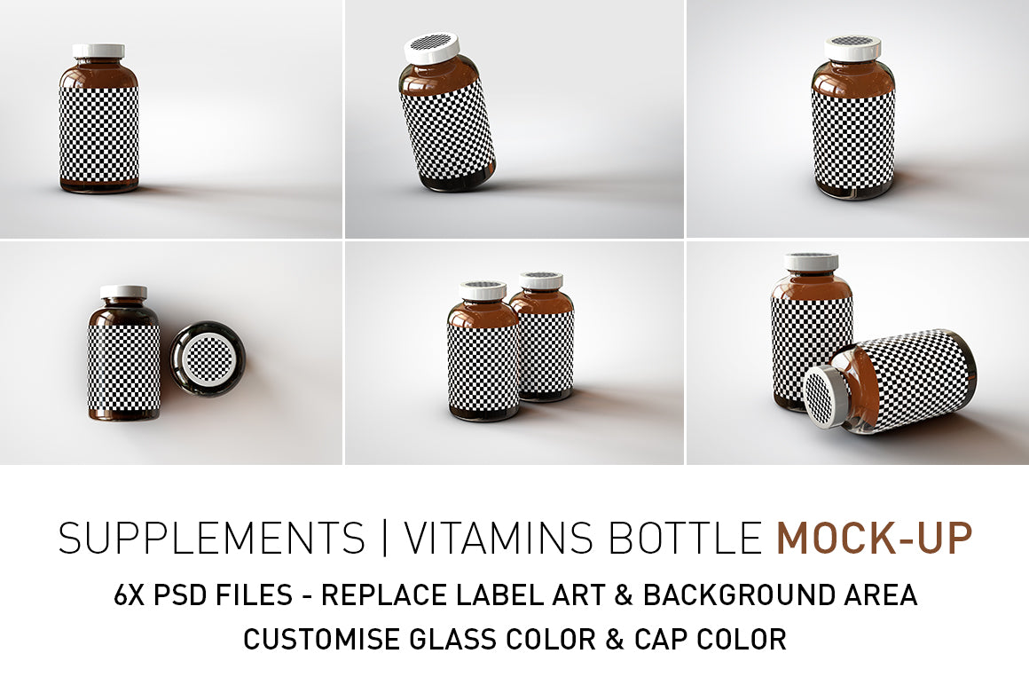 Vitamins | Supplement | Pill Bottle Mock-Up