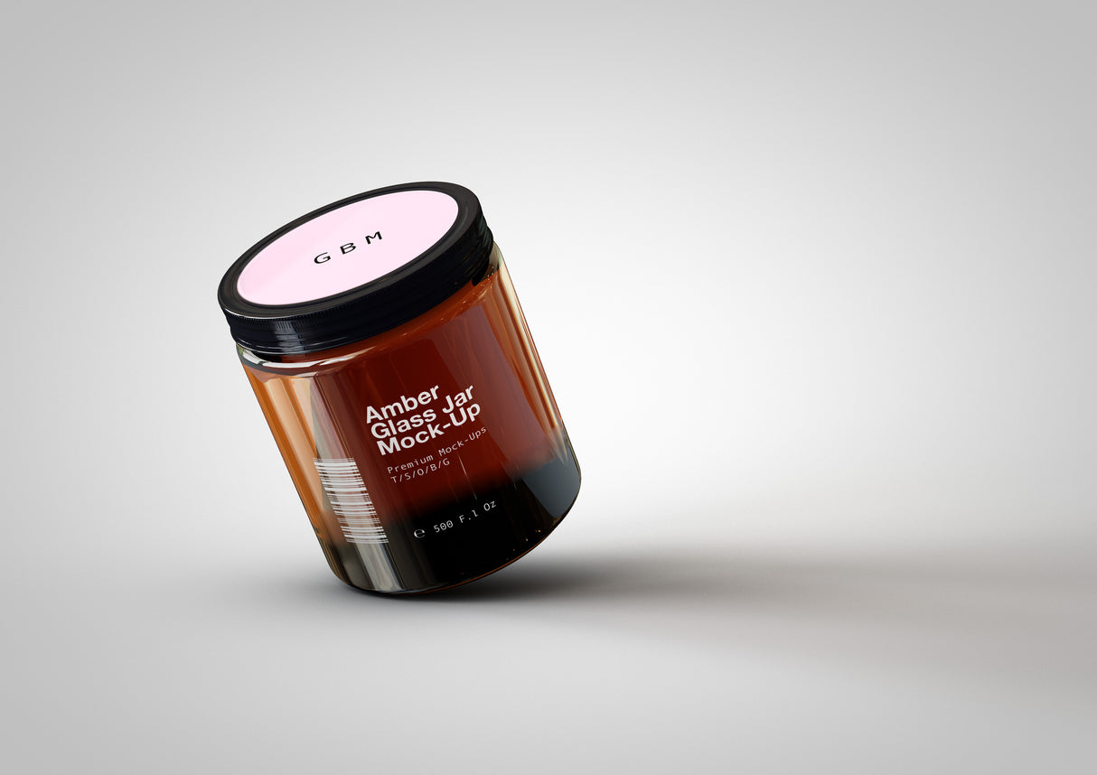 Amber Glass Jar - Cosmetics Pot Mock-Up