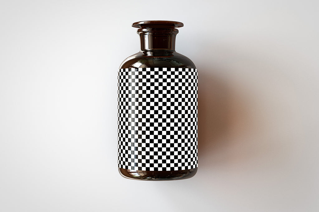 Amber Glass Apothecary Bottle | Jar Mock-Up | Miron Glas Viollet