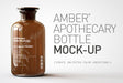 Amber Glass Apothecary Bottle | Jar Mock-Up | Miron Glas Viollet