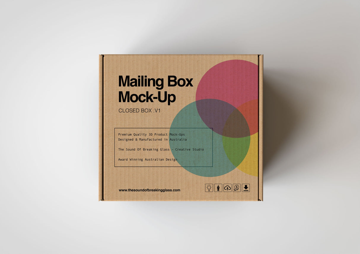 Brown Cardboard Mailing | Shipping Box Mock-Up - Cardboard Box sitting on Plain Background