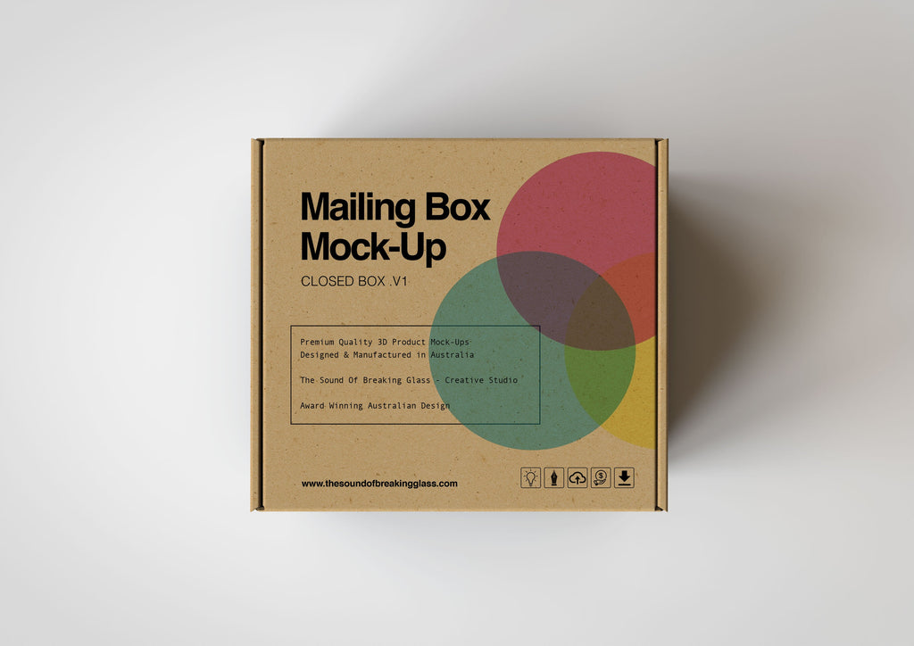 Brown Craft Paper Cardboard Mailing | Shipping Box Mock-Up - Cardboard Box sitting on Plain Background
