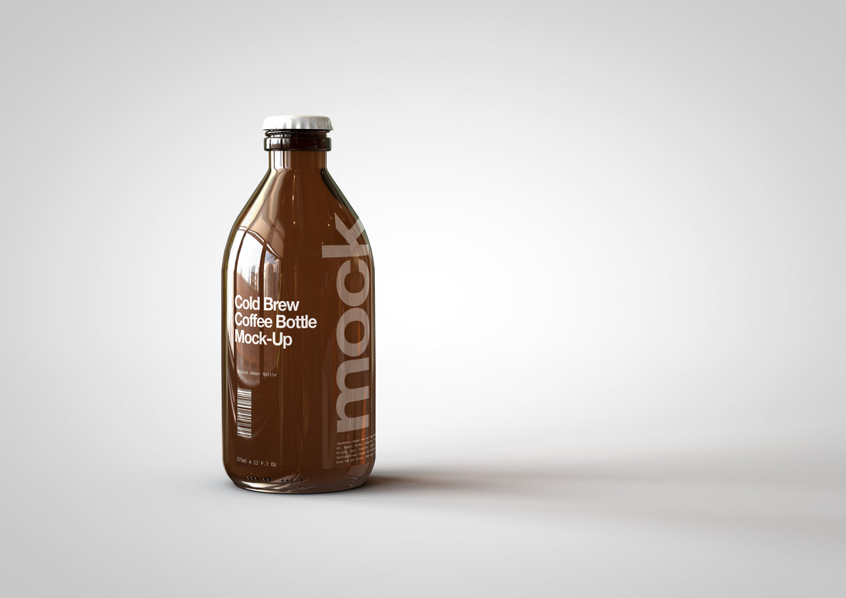 Cold Brew Coffee Bottle Mock-Up | Stubby Beer Bottle Mock-Up