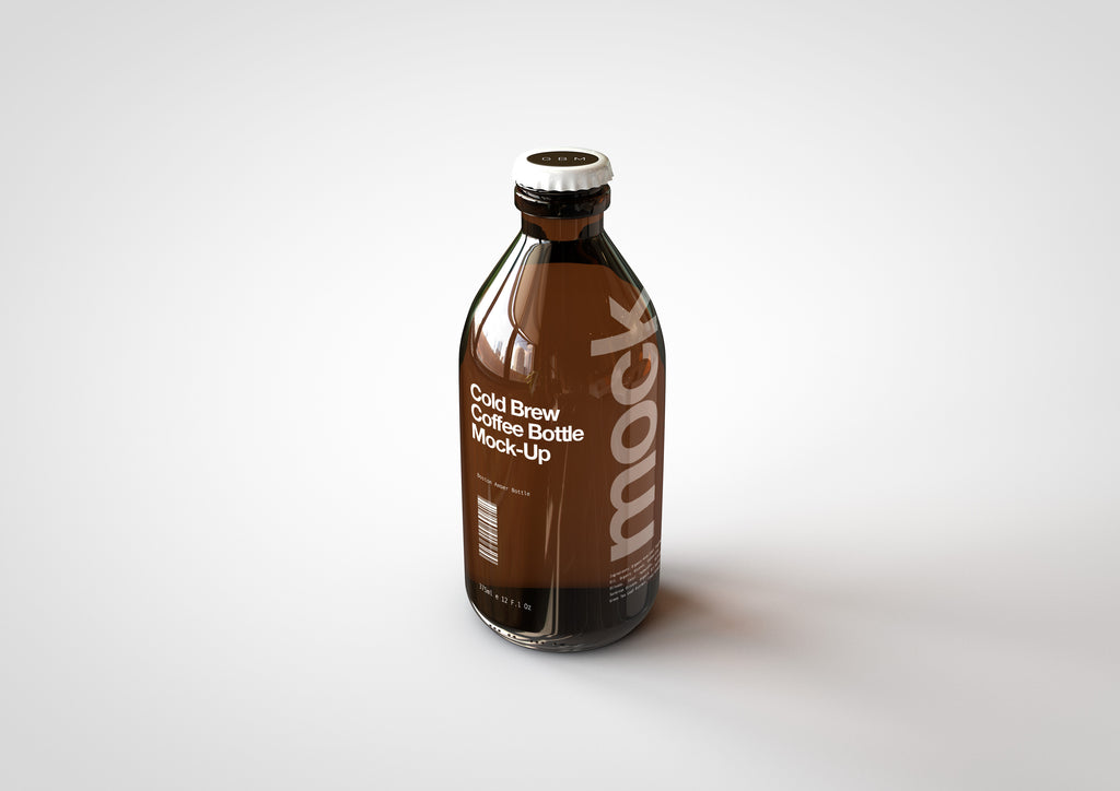 Cold Brew Coffee Bottle Mock-Up | Stubby Beer Bottle Mock-Up