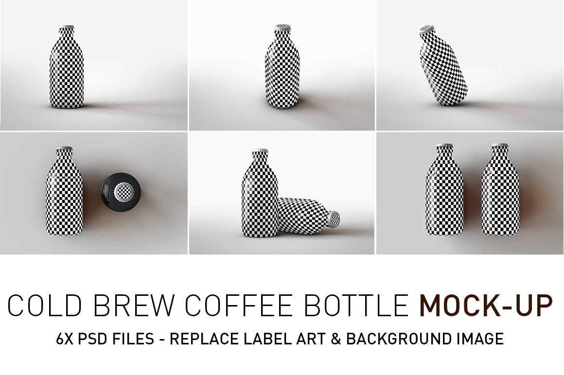 Cold Brew Coffee Bottle Mock-Up | Stubby Beer Bottle Mock-Up