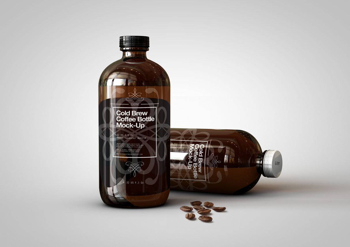 Squealer Bottle | Beer Bottle | Cold Brew Coffee Bottle | Craft Beer Bottle Mock-Up