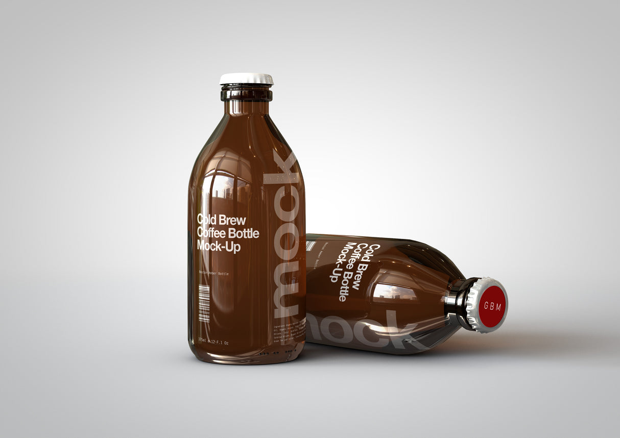 Cold Brew Coffee Bottle Mock-Up | Stubby Beer Bottle Mock-Up