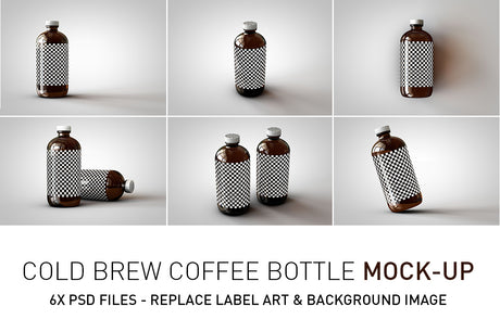 Cold Brew Coffee Bottle Mock-Up | Squealer Bottle Mock-Up