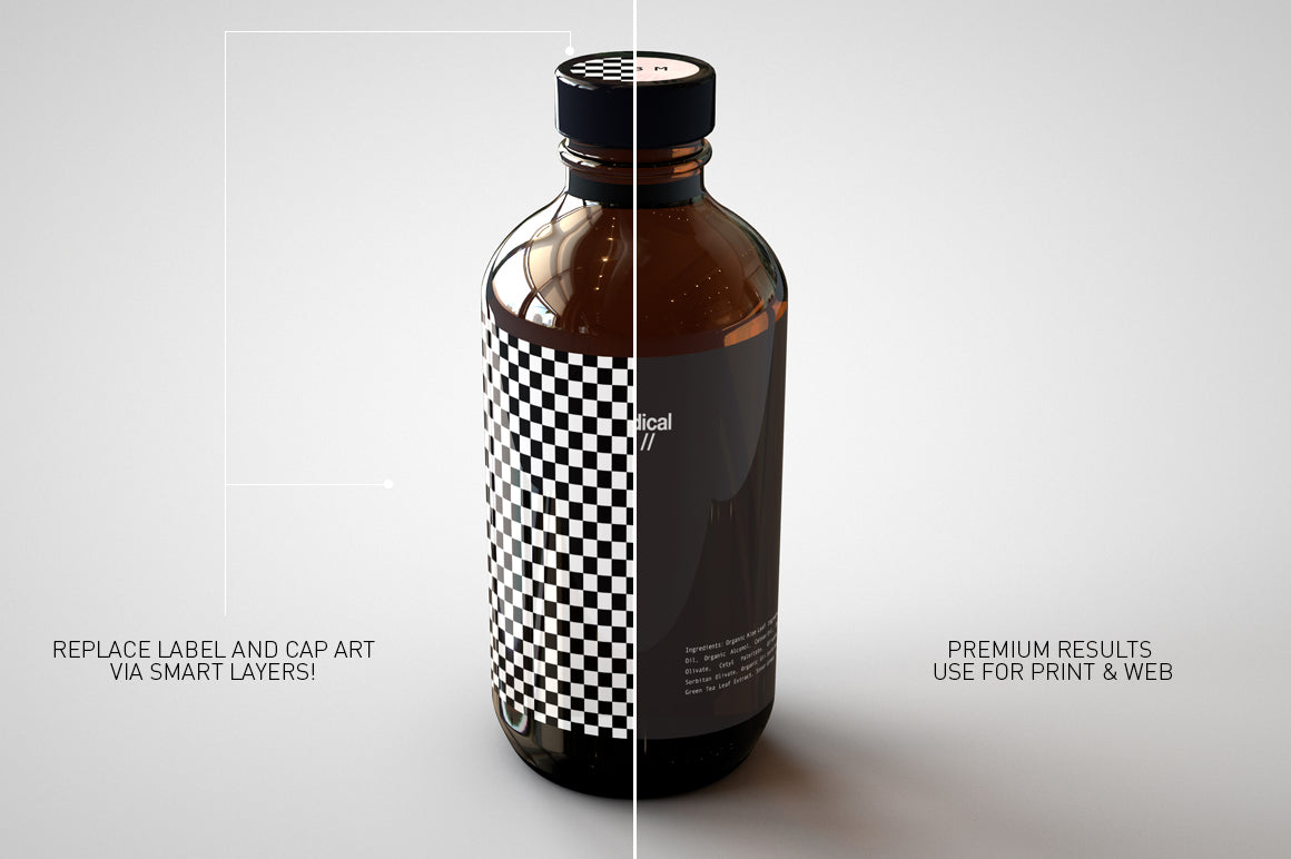 Amber Cosmetics Medical Bottle Mock-Up