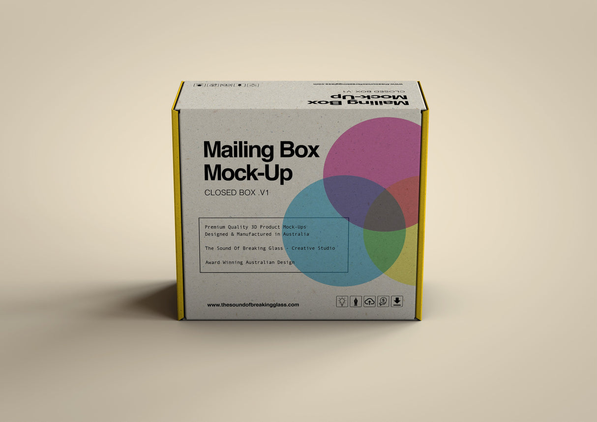 Brown Cardboard Mailing | Shipping Box Mock-Up - Cardboard Box sitting on Plain Background