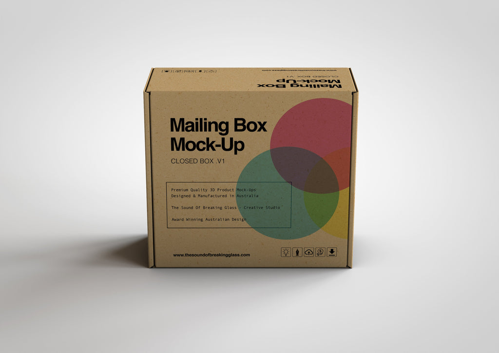 Brown Cardboard Mailing | Shipping Box Mock-Up - Cardboard Box sitting on Plain Background