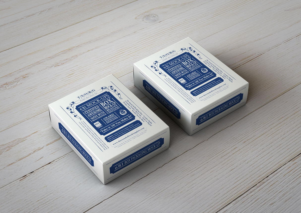 Deluxe White Box Mock-Up | Small Box Packaging Mock-Up