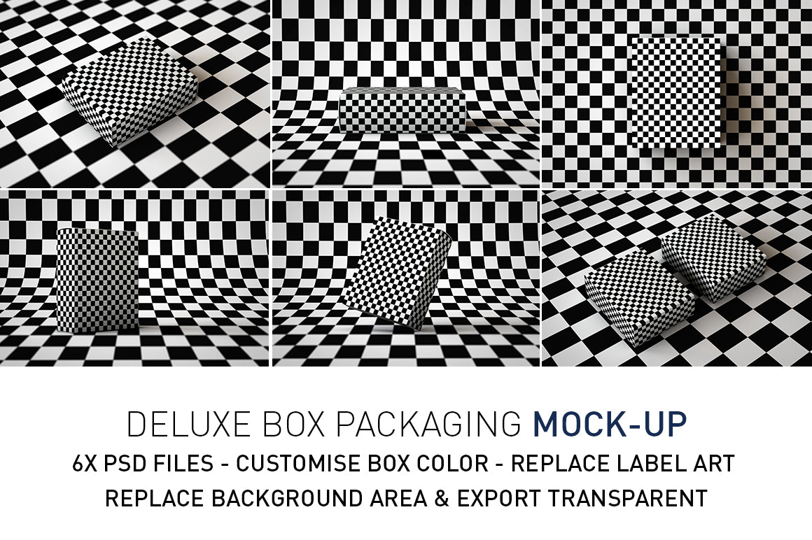 Deluxe White Box Mock-Up | Small Box Packaging Mock-Up