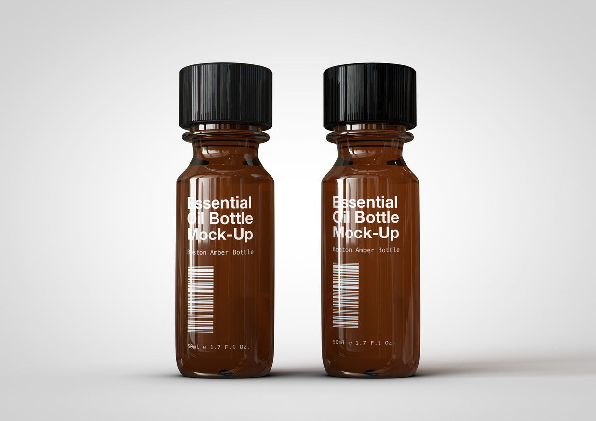 Amber Vial Bottle | Essential Oils Bottle Mock-Up