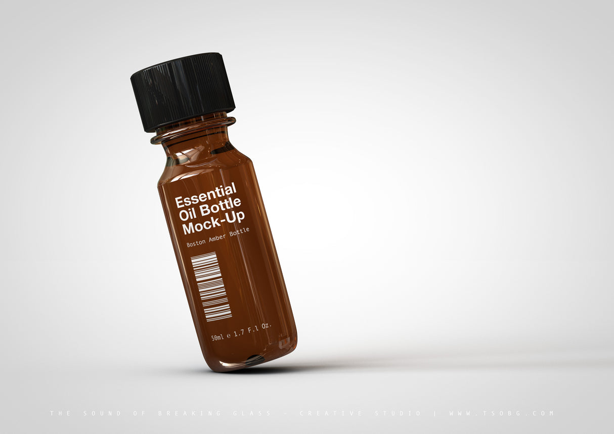 Essential Oil Bottle | Tincture | Vial Mock-UpAmber Essential Oils Bottle Mock-Up | Tincture Bottle Mock-Up | Medical Vial Mock-Up