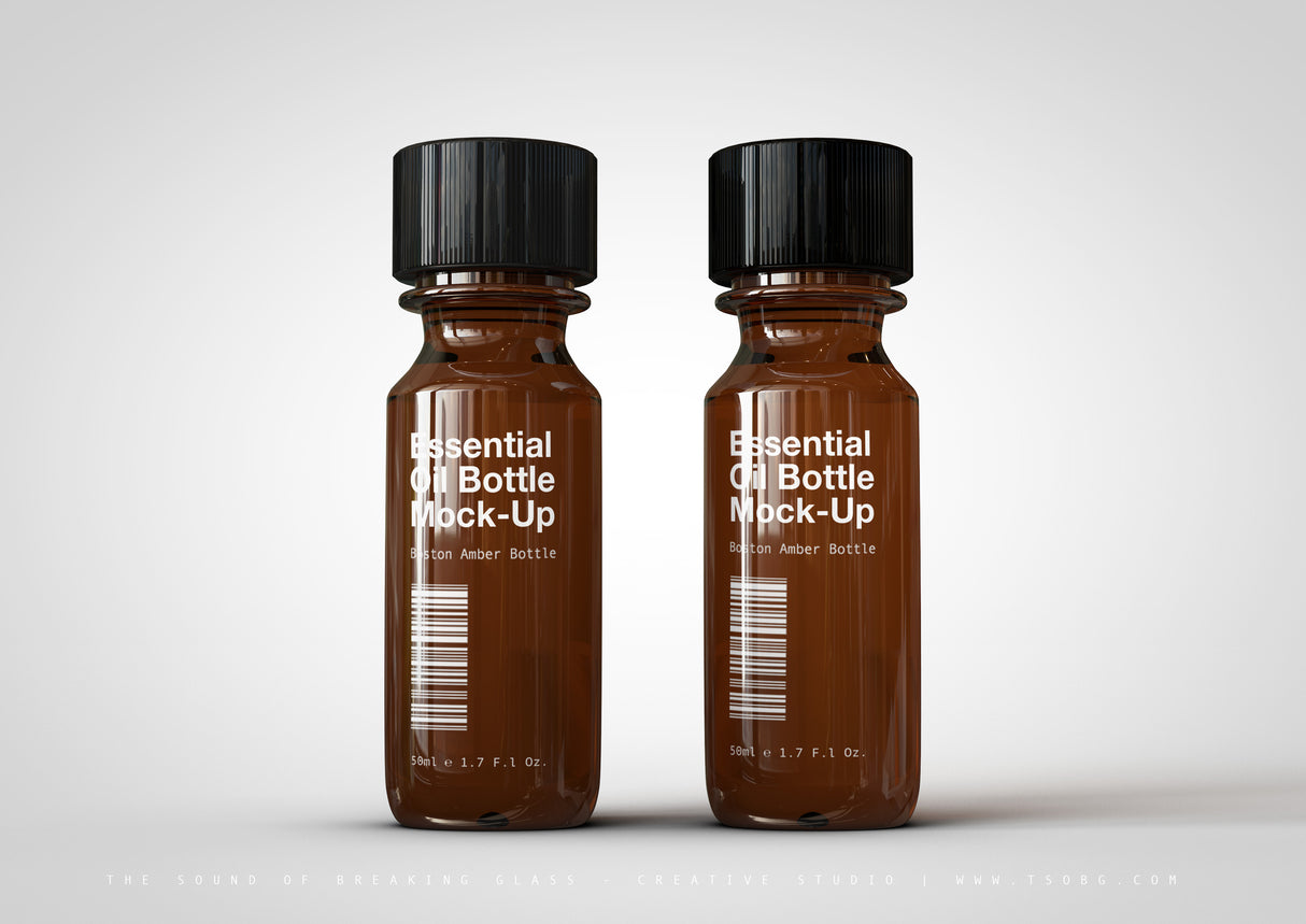 Amber Essential Oils Bottle Mock-Up | Tincture Bottle Mock-Up | Medical Vial Mock-Up