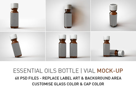 Essential Oils Bottle Mock-Up | Tincture Bottle Mock-Up | Medical Vial Mock-Up