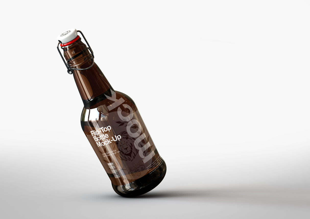 Flip Top Beer Bottle Mock-Up | Sauce Bottle Mock-Up