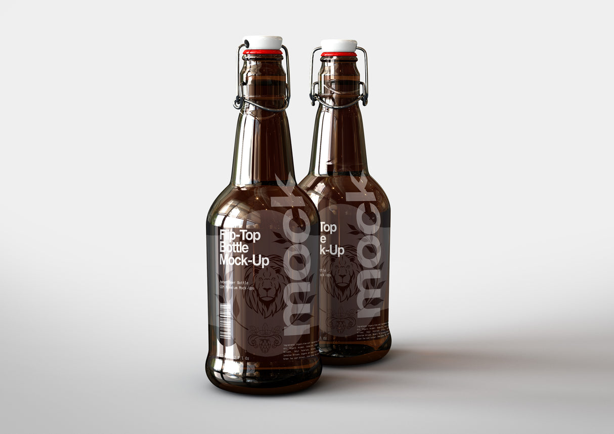 Flip Top Beer Bottle Mock-Up | Sauce Bottle Mock-Up