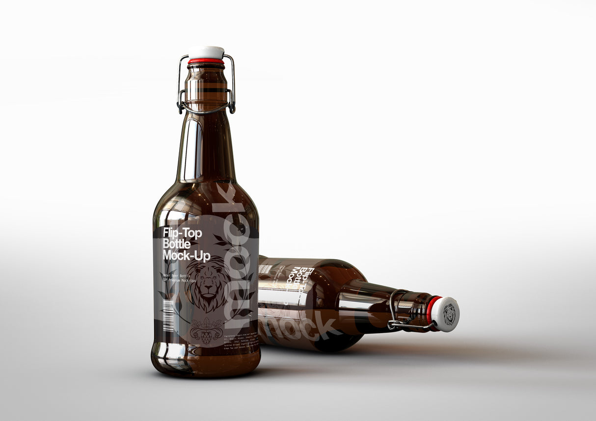 Flip Top Beer Bottle Mock-Up | Sauce Bottle Mock-Up