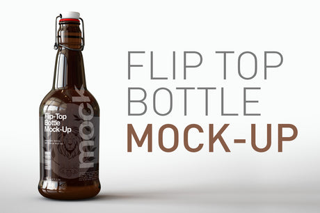 Flip Top Beer Bottle Mock-Up | Sauce Bottle Mock-Up