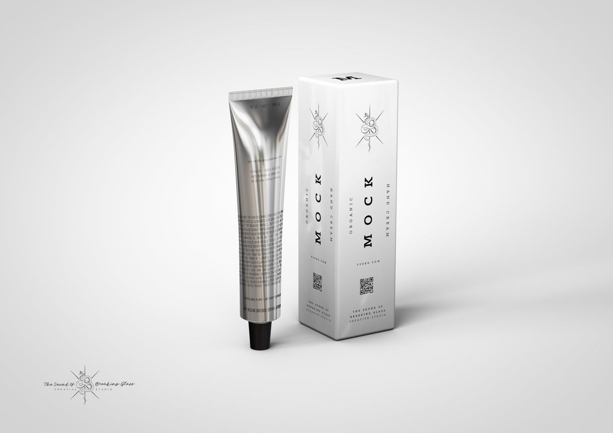 Aluminium - Metal - Laminated Plastic Cosmetics Tube and Box Mock-Up 