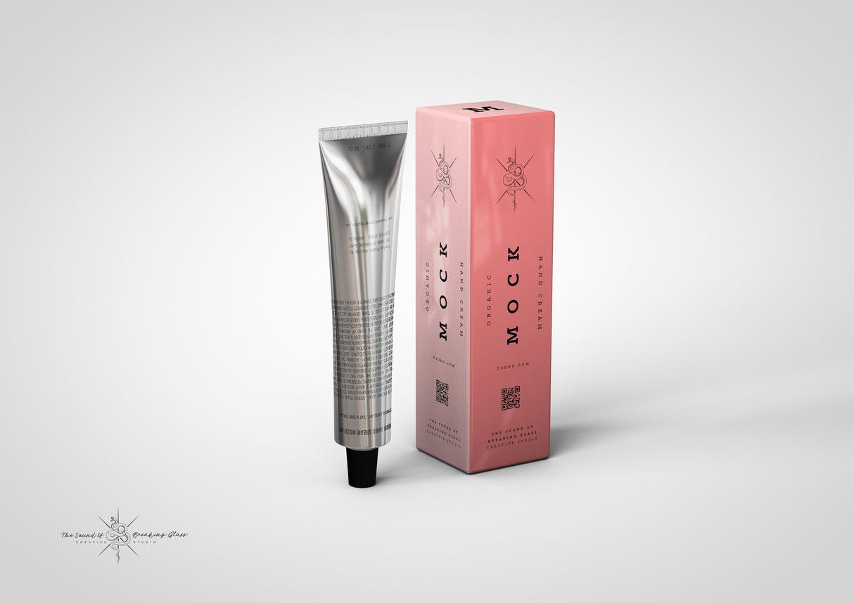 Aluminium - Metal - Laminated Plastic Cosmetics Tube and Box Mock-Up 