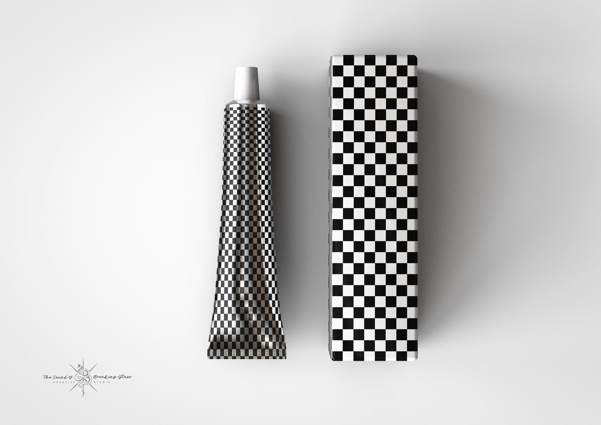 Aluminium - Metal - Laminated Plastic Cosmetics Tube and Box Mock-Up 