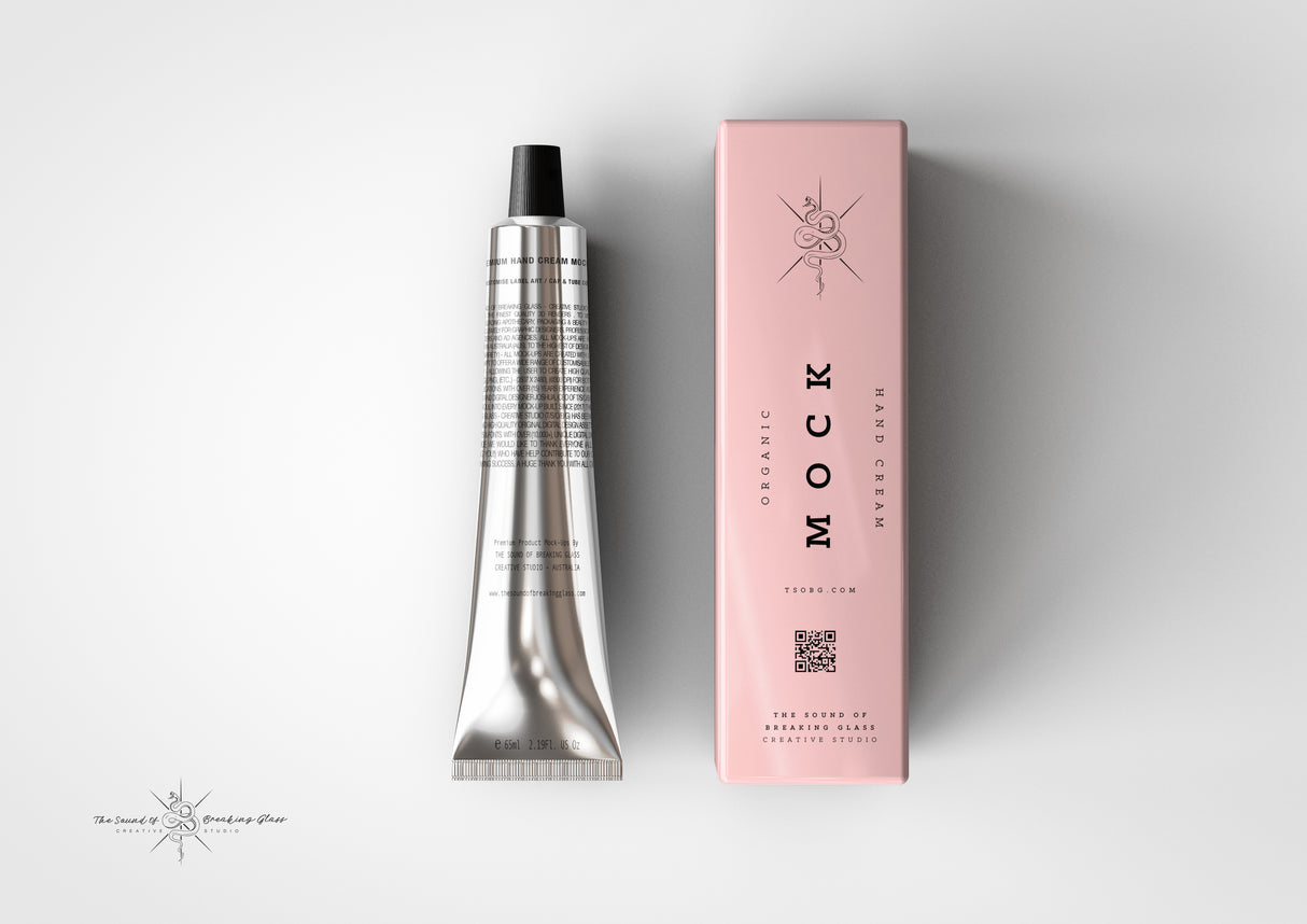 Aluminium - Metal - Laminated Plastic Cosmetics Tube and Box Mock-Up 