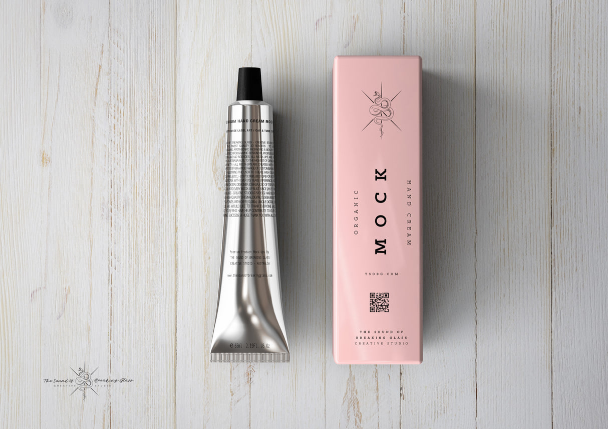 Aluminium - Metal - Laminated Plastic Cosmetics Tube and Box Mock-Up 