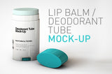 Flat White Ellipse Plastic Deodorant Stick Mock-Up | Lip Balm Tube Mock-Up