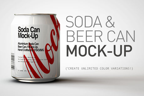 Metal Soda Can & Beer Can Mock-Up Bundle